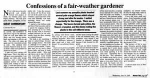 Article: Confessions of a fair-weather gardener